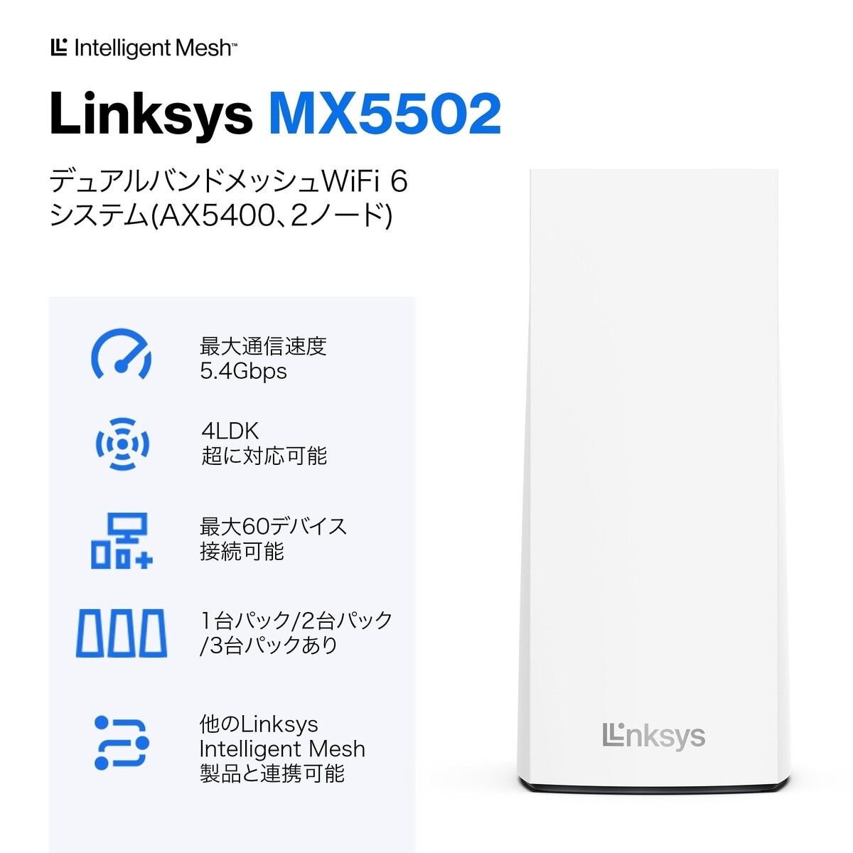 LINKSYS Wi-Fiルーター MX5502-JP