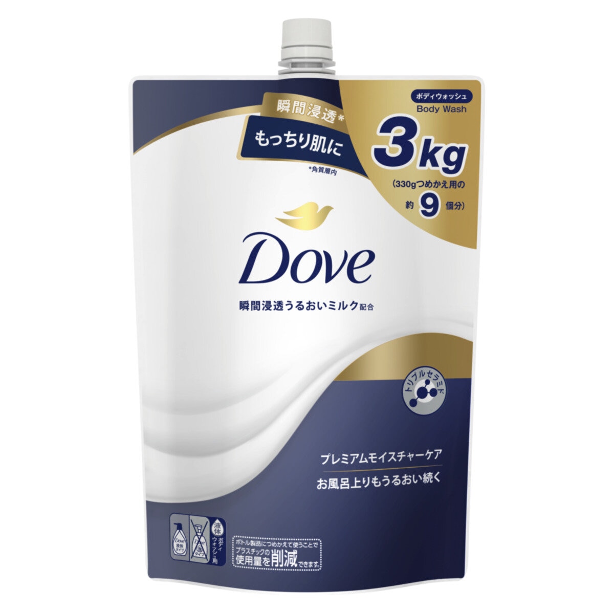 Dove (ダヴ) ボディウォッシュ プレミアム モイスチャーケア 詰替え用 3kg | Costco Japan