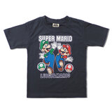 スーパーマリオ キッズ 半袖Tシャツ ブラック