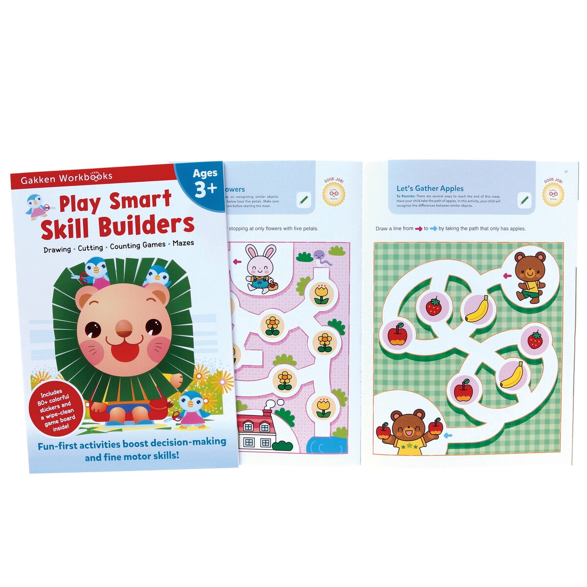Costco　３歳児用　Smart　Play　Japan　きるはる・かく　めいろ・どうぶつパズル3冊セット