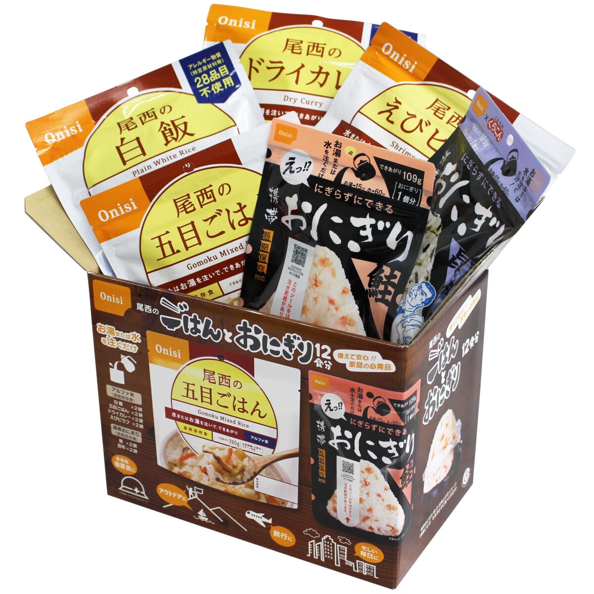 尾西食品 ごはんとおにぎり アソートセット 12食分 長期5年保存 | Costco Japan