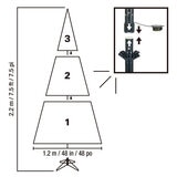 クリスマスツリー グリッターフロック 電飾付き 約229cm