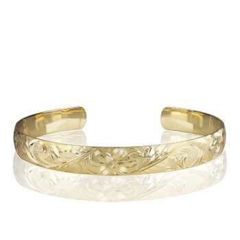 14K イエローゴールド トラディショナル カフ ブレスレット 幅 8mm 長さ14cm 14K イエローゴールド トラディショナル カフ ブレスレット 幅 8mm 長さ14cm