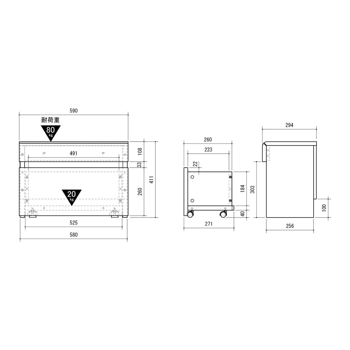 朝日木材加工 L-forme ベンチボックス LFM-4060BC-NA