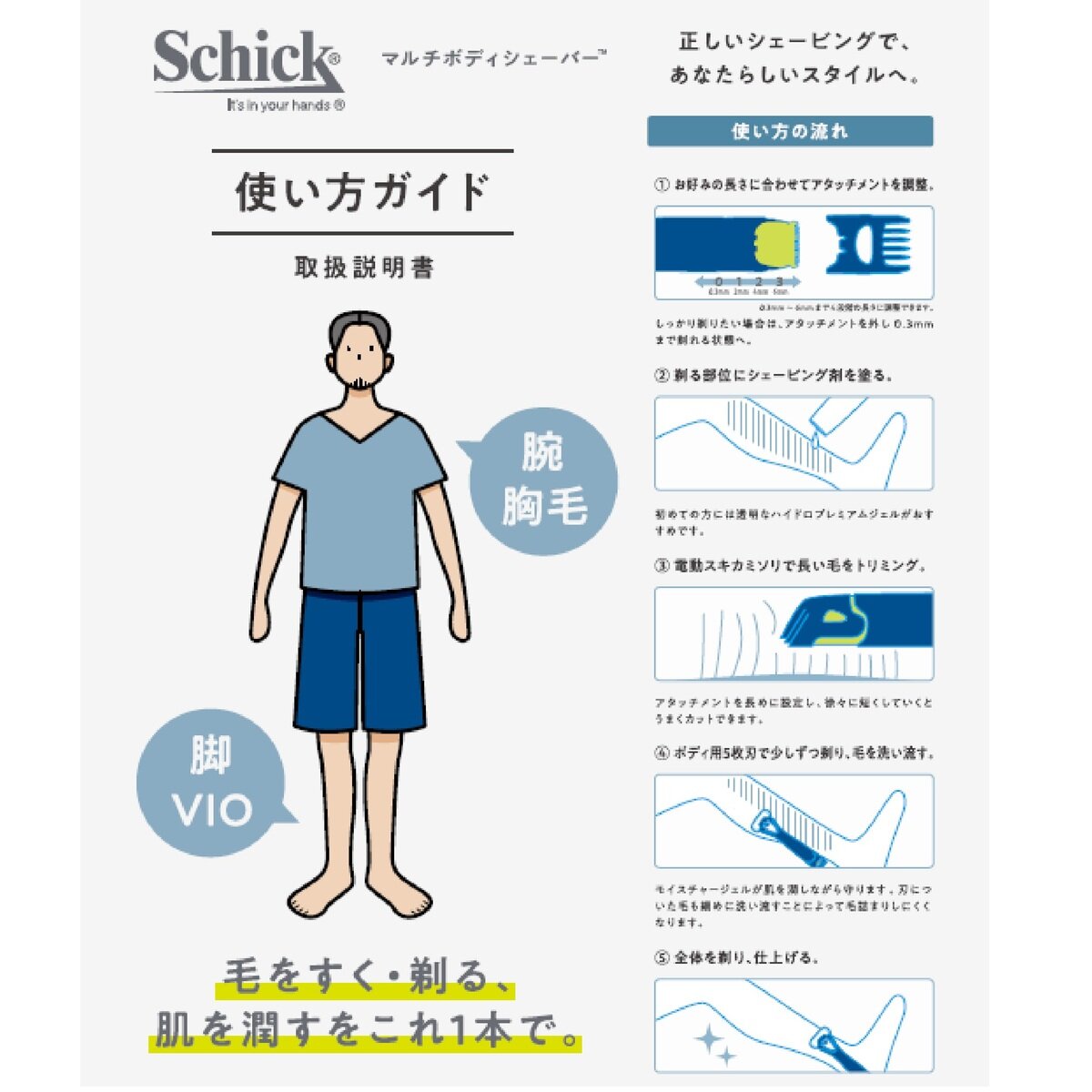 Schick(シック) マルチボディシェーバー 本体 替刃7個 Costco Japan