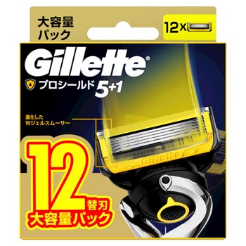 ジレット プロシールド 髭剃り カミソリ 替刃12個