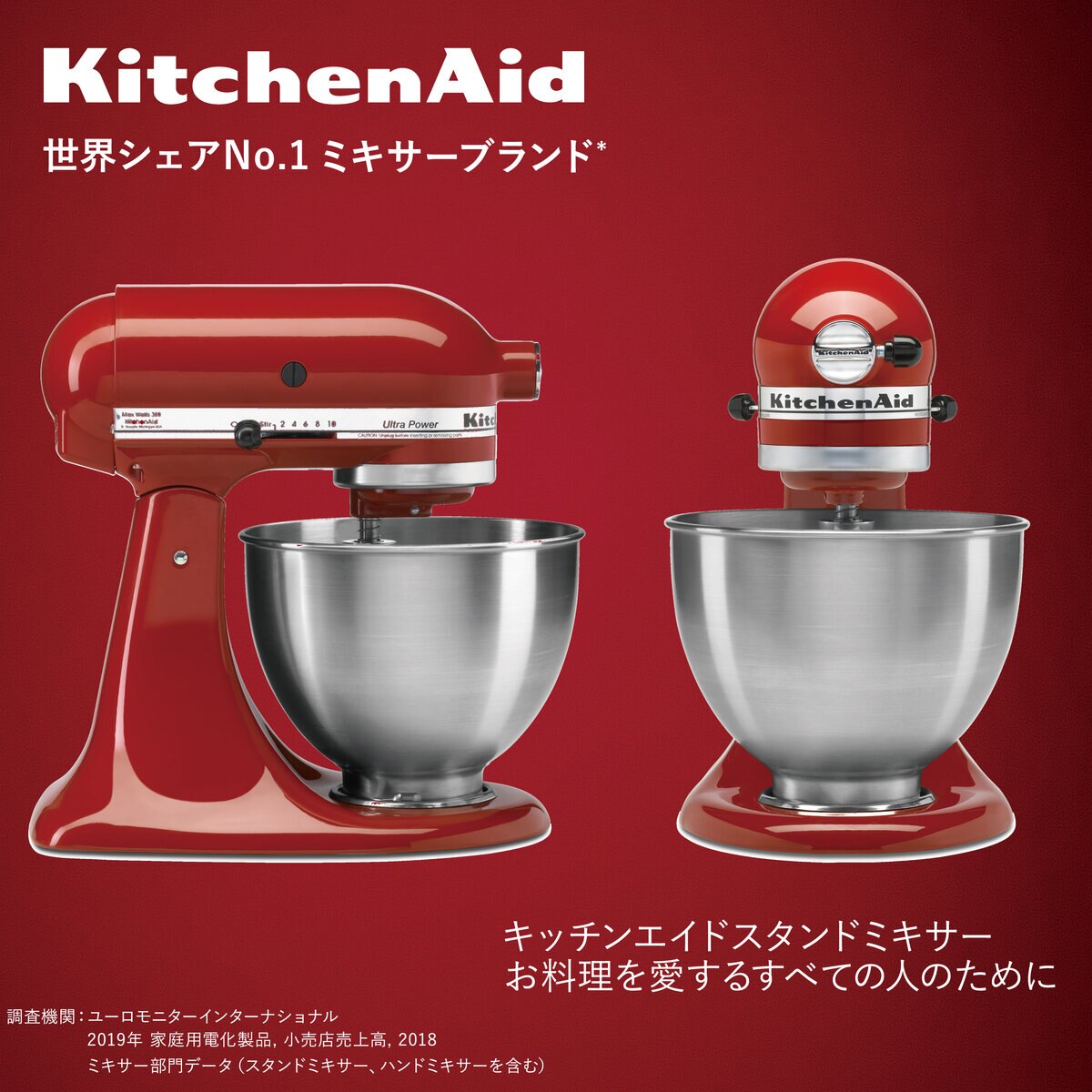 キッチンエイド スタンドミキサー Kitchen Aid 4.3L RED - 調理道具