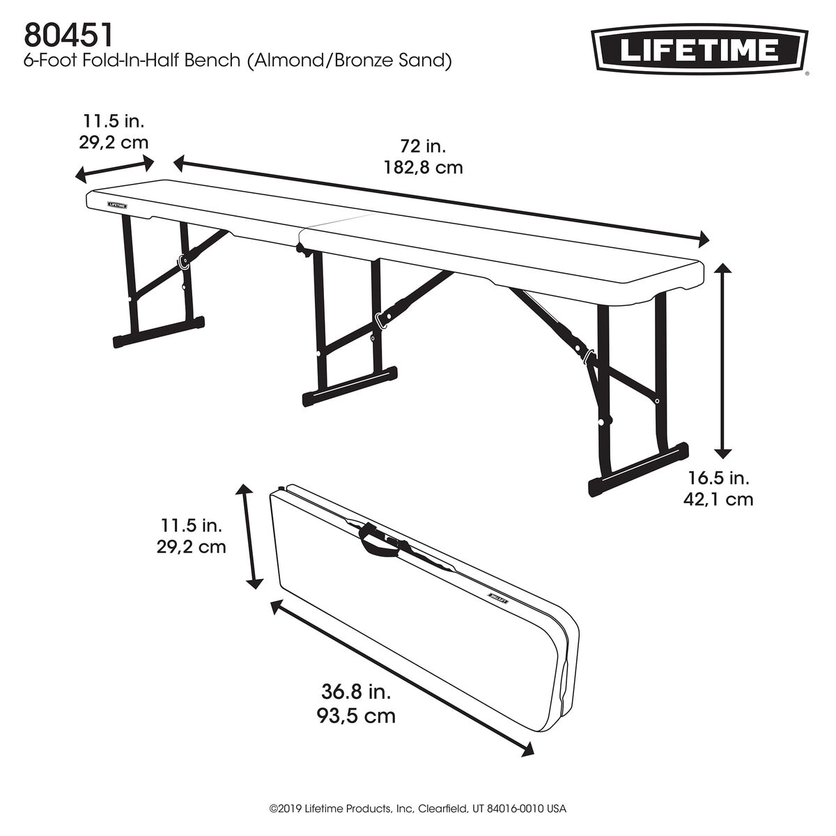 LIFETIME 1.8m 折り畳みベンチ | Costco Japan