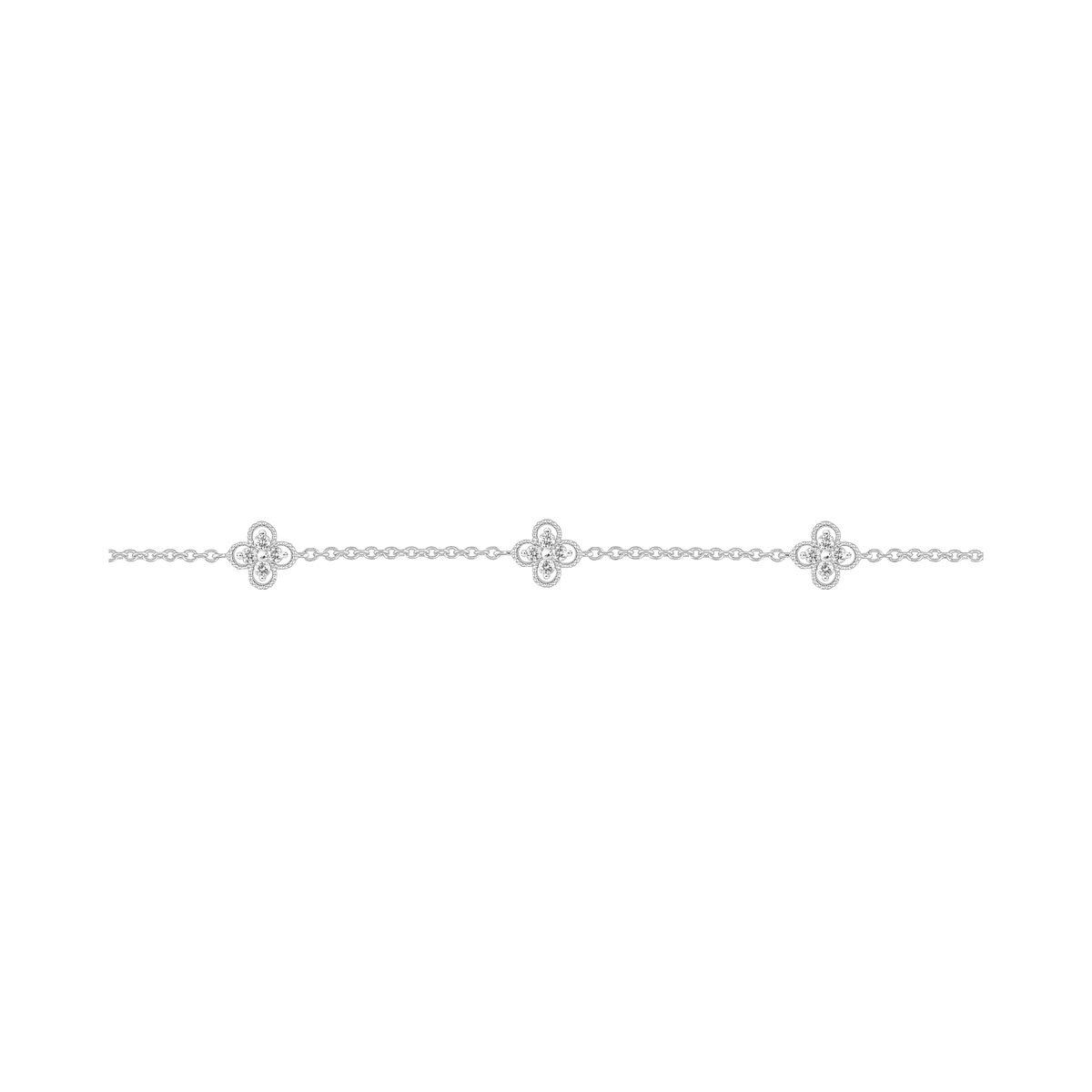 18Kホワイトゴールド 0.12カラットダイヤモンド 四つ葉ブレスレット | Costco Japan