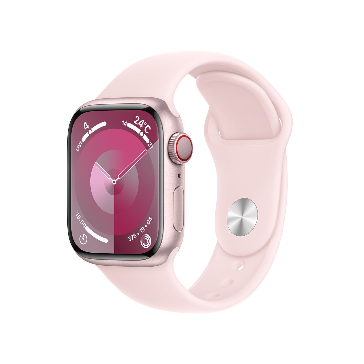 Apple Watch Series 9（GPSモデル）- 41mmピンクアルミニウムケースとライトピンクスポーツバンド - S/M