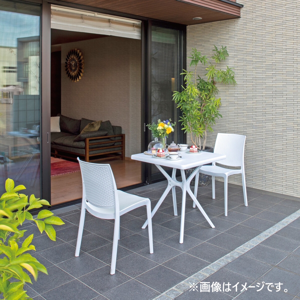 タカショー ガーデン スクエアテーブル ホワイト (ビアンカ) | Costco Japan