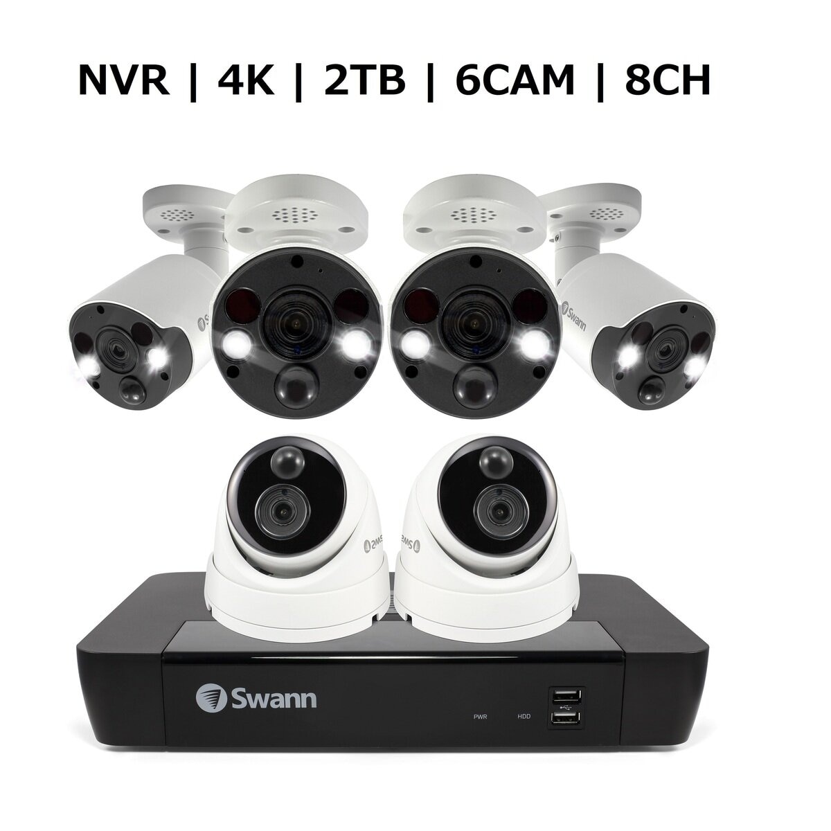 正式的 Swann System スワン 防犯カメラ 4K防犯カメラ8個 スマート