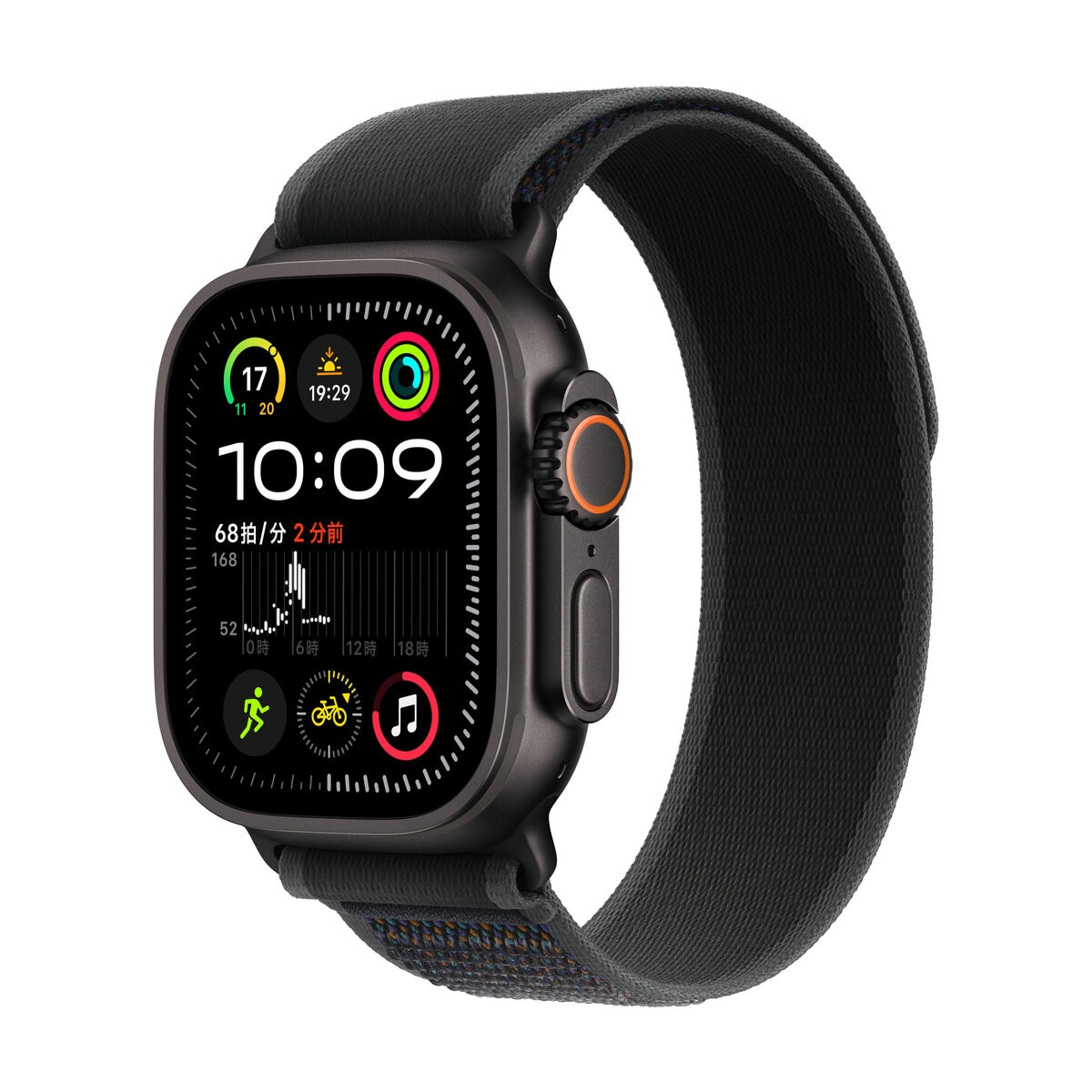 Apple Watch Ultra 2（GPS + Cellularモデル）- 49mmブラックチタニウムケース + ブラックトレイルループ