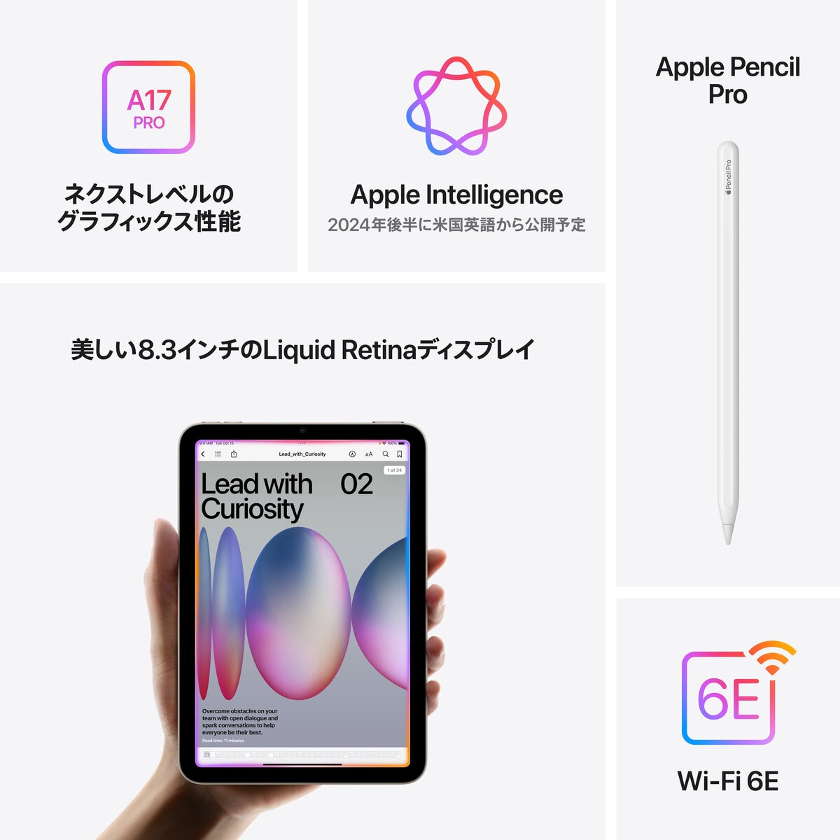 Apple iPad mini (A17 Pro) 8.3インチ Wi-Fiモデル 128GB