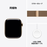 Apple Watch Series 10（GPS + Cellularモデル）- 42mmゴールドチタニウムケースとゴールドミラネーゼループ